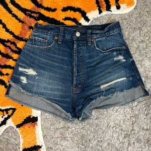 Abercrombie & Fitch High-Waisted Jean Shorts Denim - W25